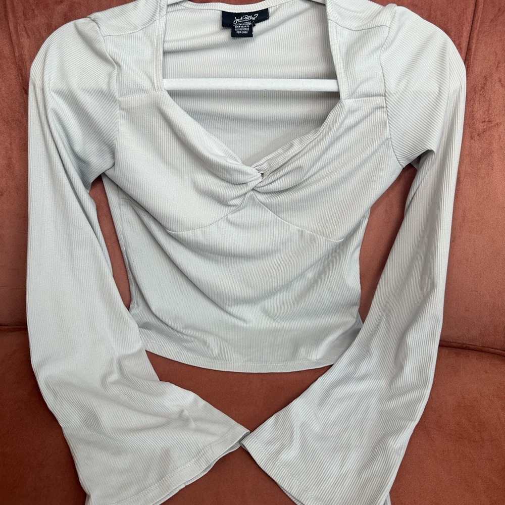 SHEIN Cream Twist Front Blouse
